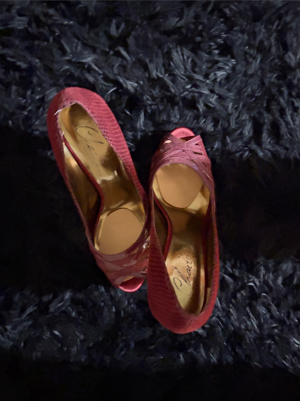 Charles David Wine Peep Toe Heel